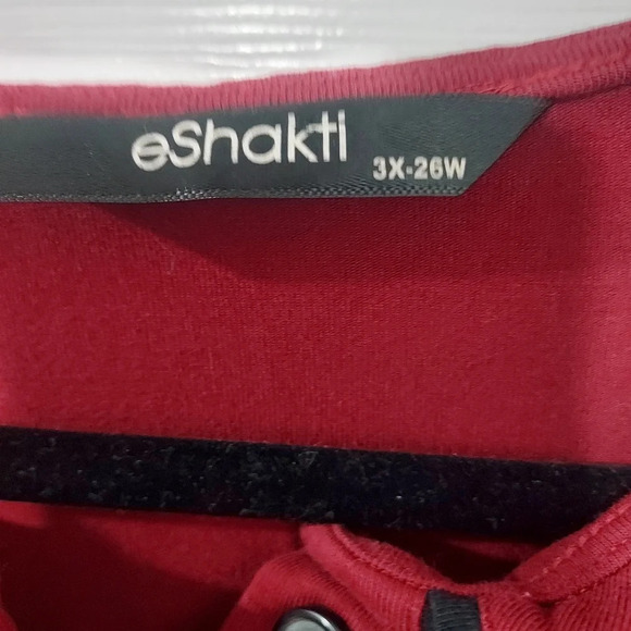 eShakti Contrast Trim Peter Pan Collar Cotton Knit Maxi Dress in Size 3X - 26W - Picture 2 of 10